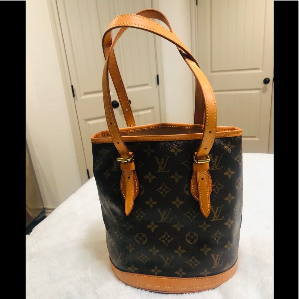 Authentic Louis Vuitton Monogram Petit Bucket